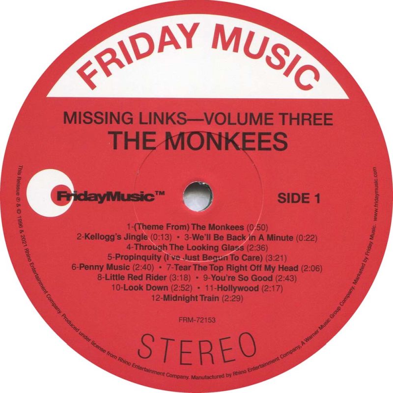 Monkees Albums USA Friday Music Missing Link Series FRM-72153